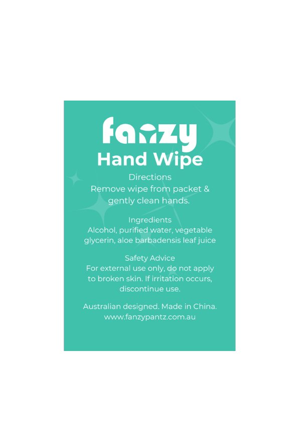 Hand Sanitiser Alcohol Wipes - Fanzy Pantz
