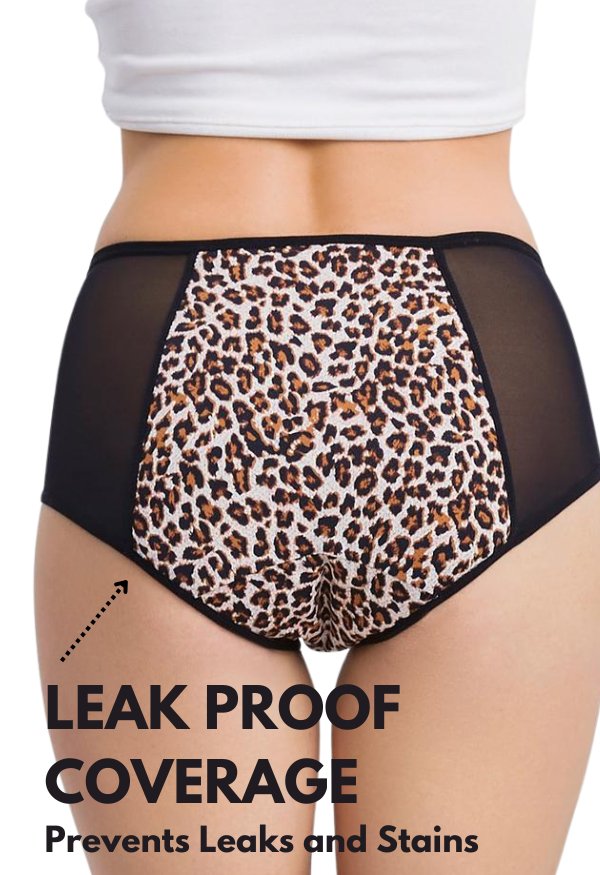 Hi Waist Period Underwear - Leopard Moderate - Fanzy Pantz